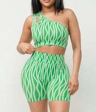 Load image into Gallery viewer, Front Cut Out Crop Top And Biker Shorts Set

