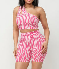 Load image into Gallery viewer, Front Cut Out Crop Top And Biker Shorts Set
