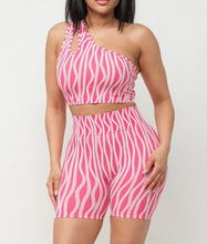 Load image into Gallery viewer, Front Cut Out Crop Top And Biker Shorts Set
