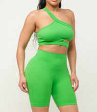 Load image into Gallery viewer, Cut Out One Shoulder Strap Top And Shorts Set
