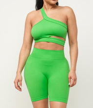 Load image into Gallery viewer, Cut Out One Shoulder Strap Top And Shorts Set
