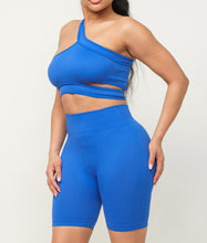 Load image into Gallery viewer, Cut Out One Shoulder Strap Top And Shorts Set
