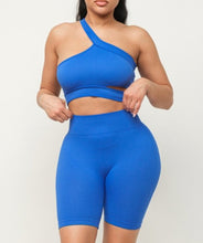 Load image into Gallery viewer, Cut Out One Shoulder Strap Top And Shorts Set
