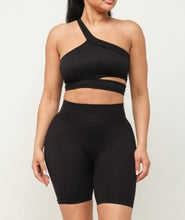 Load image into Gallery viewer, Cut Out One Shoulder Strap Top And Shorts Set
