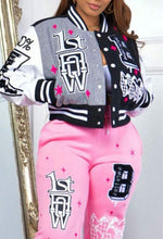 Load image into Gallery viewer, Graphic Varsity Jacket
