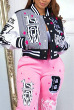 Load image into Gallery viewer, Graphic Varsity Jacket
