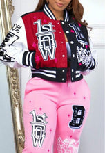 Load image into Gallery viewer, Graphic Varsity Jacket
