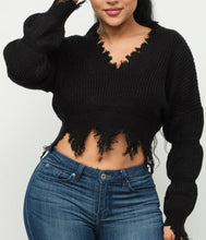Load image into Gallery viewer, Bubbly Sleeve Distress Sweaters Top
