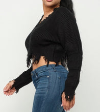 Load image into Gallery viewer, Bubbly Sleeve Distress Sweaters Top
