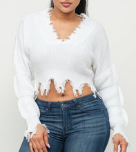 Load image into Gallery viewer, Bubbly Sleeve Distress Sweaters Top
