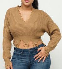 Load image into Gallery viewer, Bubbly Sleeve Distress Sweaters Top
