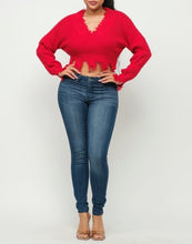 Load image into Gallery viewer, Bubbly Sleeve Distress Sweaters Top
