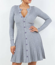Load image into Gallery viewer, Pleated Buttons Down Flare Skirt Mini Dress
