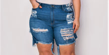 Load image into Gallery viewer, Can't Stop Her Distressed Denim Shorts-Medium wash
