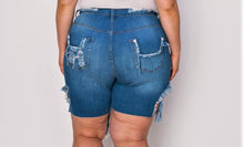 Load image into Gallery viewer, Can't Stop Her Distressed Denim Shorts-Medium wash
