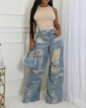 Load image into Gallery viewer, Seeking Thrills Shredded Wide Leg
