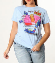 Load image into Gallery viewer, Graphic Tee with Embellished Shoe and Ba
