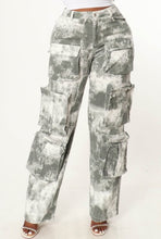 Load image into Gallery viewer, Acid Denim Print Straight Cargo Pant
