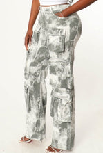 Load image into Gallery viewer, Acid Denim Print Straight Cargo Pant
