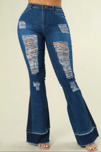 Load image into Gallery viewer, High Waist Distressed Bell Bottom Jean
