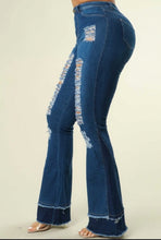Load image into Gallery viewer, High Waist Distressed Bell Bottom Jean
