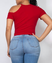 Load image into Gallery viewer, ONE SHOULDER GRAPHIC TOP
