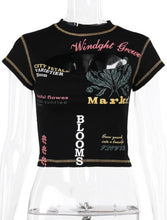 Load image into Gallery viewer, Letter Print Cut Out T-shirt
