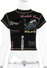 Load image into Gallery viewer, Letter Print Cut Out T-shirt
