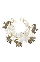 Load image into Gallery viewer, MULTI CHARM PEARL TOGGLE BRACELET
