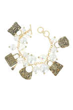 Load image into Gallery viewer, MULTI CHARM PEARL TOGGLE BRACELET
