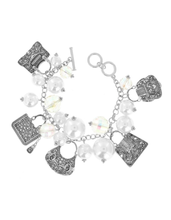 Load image into Gallery viewer, MULTI CHARM PEARL TOGGLE BRACELET

