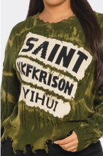 Load image into Gallery viewer, Saintly Distressed Edge Sweater
