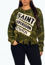 Load image into Gallery viewer, Saintly Distressed Edge Sweater
