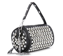 Load image into Gallery viewer, Shudded Rhinestone Barrel Bag
