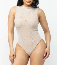 Load image into Gallery viewer, Washed Seamless Solid Mock Neck Basic Bodysuit
