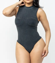 Load image into Gallery viewer, Washed Seamless Solid Mock Neck Basic Bodysuit
