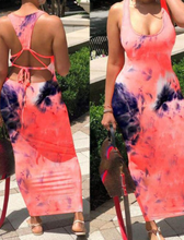 Load image into Gallery viewer, CUT OUT BACK TIE DYE PRINT DRESS
