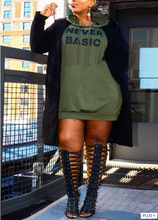 Load image into Gallery viewer, Plus Size Letter Print Hooded Dress
