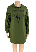 Load image into Gallery viewer, Plus Size Letter Print Hooded Dress
