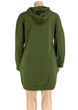 Load image into Gallery viewer, Plus Size Letter Print Hooded Dress
