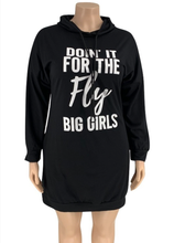 Load image into Gallery viewer, Plus Size Letter Print Hooded Dress
