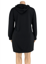Load image into Gallery viewer, Plus Size Letter Print Hooded Dress
