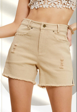 Load image into Gallery viewer, High Rise Mineral Washed Colored Denim Shorts
