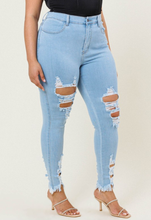 Load image into Gallery viewer, Plus Rew Edges Skinny Jeans
