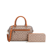 Load image into Gallery viewer, 2-IN-1 OVAL PRINTED DUFFLE BOSTON BAG WITH WALLET SET
