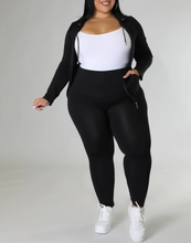 Load image into Gallery viewer, Zip Up Front Hoodies and Leggings Set
