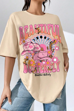Load image into Gallery viewer, Denim Hat Pattern Round Neck Short Sleeve T Shirt
