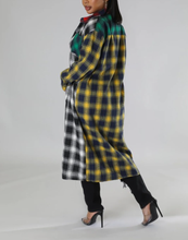 Load image into Gallery viewer, Color Block Plaid Long Shirts
