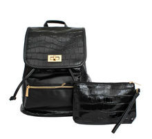 Load image into Gallery viewer, Backpack Croc Flap Bag Set For Women
