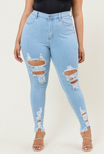 Load image into Gallery viewer, Plus Rew Edges Skinny Jeans
